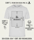 Personalisiertes T-Shirt – Eigenes Design & Logo hochladen (Max. A4)
