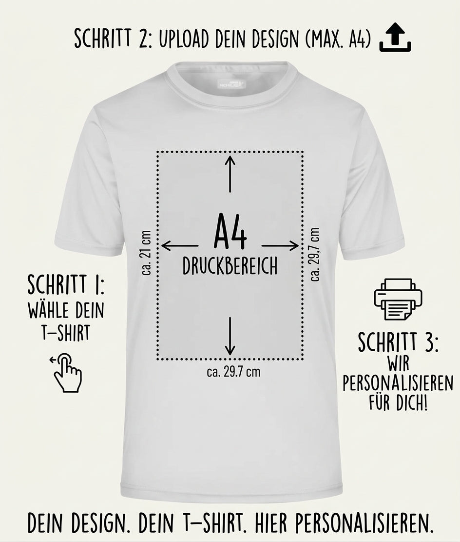 Personalisiertes T-Shirt – Eigenes Design & Logo hochladen (Max. A4)