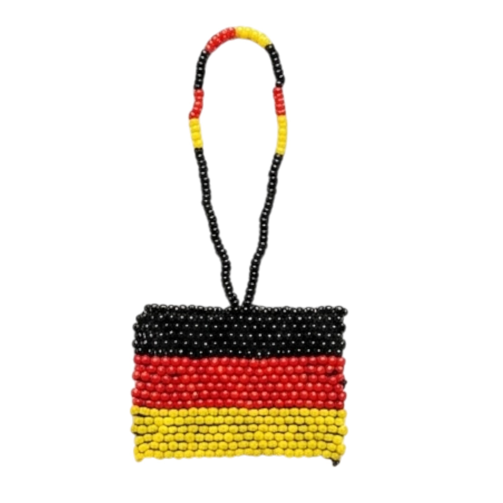 Deutschland Flaggen-Anhänger aus Perlen – Handarbeit für Auto & Tasche