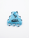 Handgefertigtes Hellblaues Perlenamulett mit Kalligraphie: Ya Allah