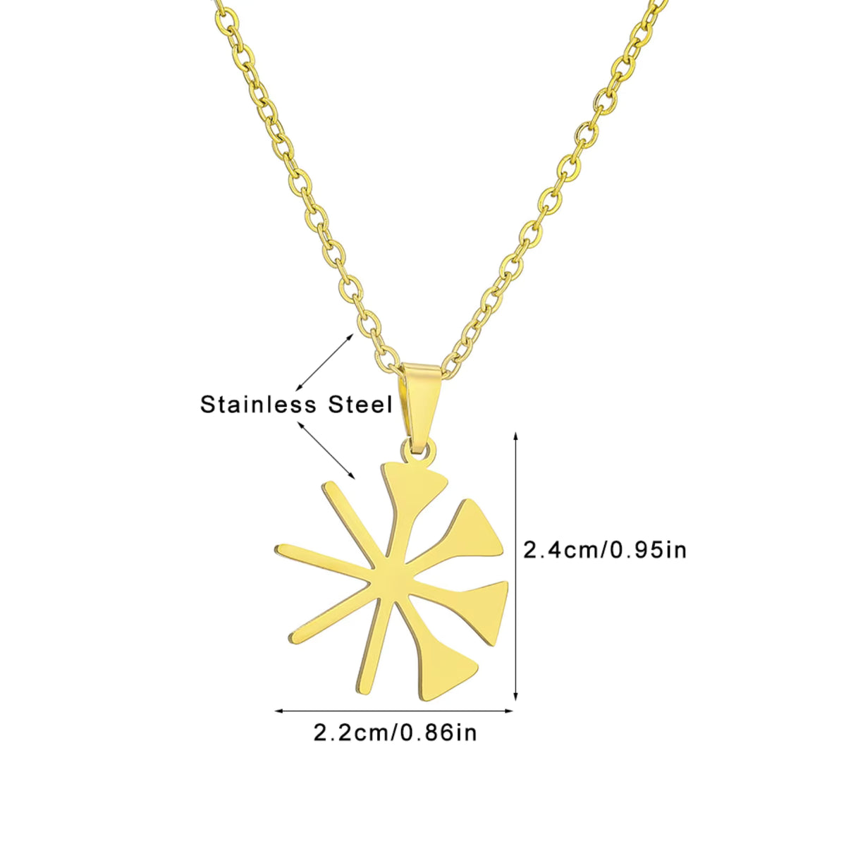 Halskette 45cm mit dem Ezidi-Symbol in Goldfarbe, ezidi-Amulett-Anhänger für Frauen und Männer, ethnischer Schmuck, Geschenk