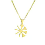 Halskette 45cm mit dem Ezidi-Symbol in Goldfarbe, ezidi-Amulett-Anhänger für Frauen und Männer, ethnischer Schmuck, Geschenk