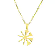Halskette 45cm mit dem Ezidi-Symbol in Goldfarbe, ezidi-Amulett-Anhänger für Frauen und Männer, ethnischer Schmuck, Geschenk