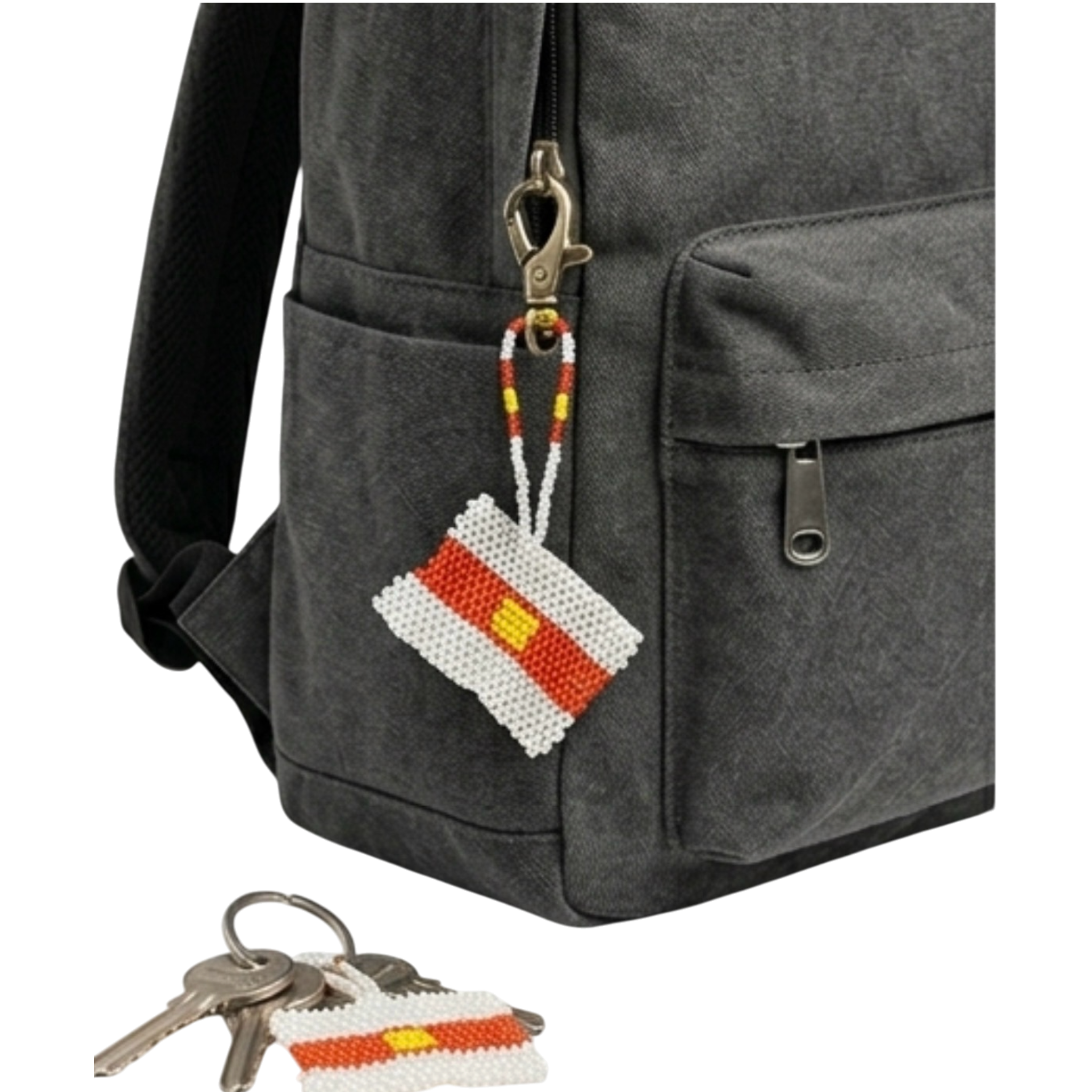 Ezidxan Flaggen-Anhänger aus Perlen – Handarbeit für Auto & Tasche