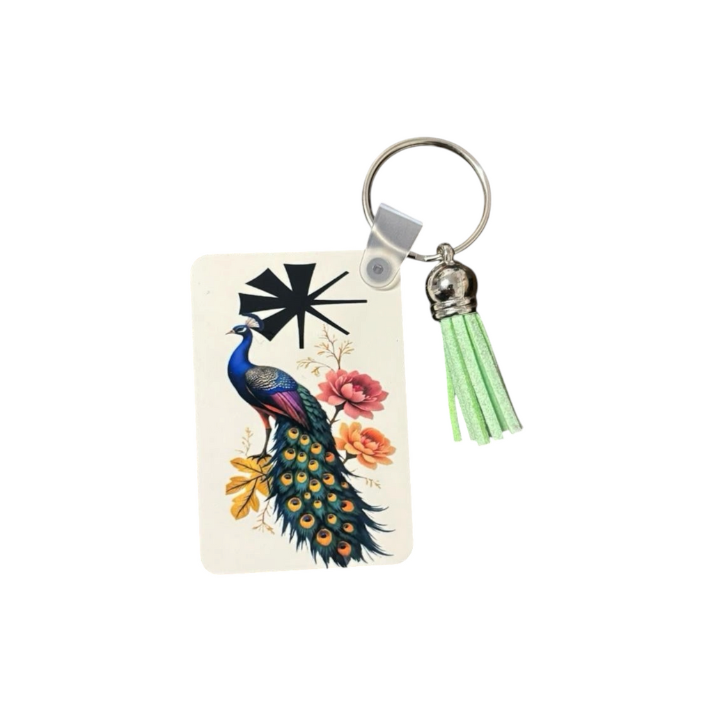 Schlüsselanhänger mit Pfau-Lalisch Design