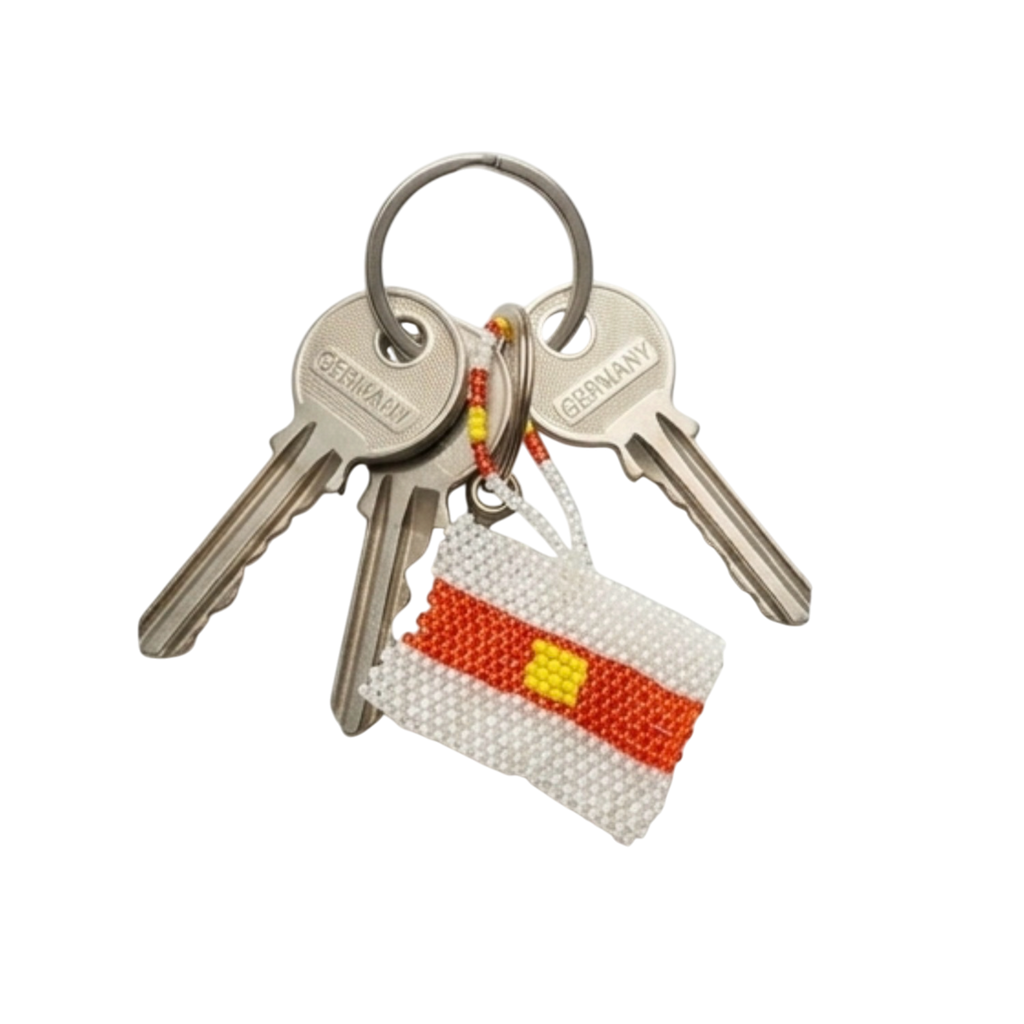Ezidxan Flaggen-Anhänger aus Perlen – Handarbeit für Auto & Tasche